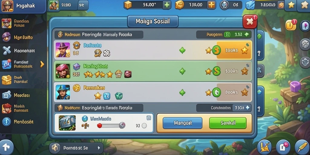 Fitur sosial untuk berinteraksi dengan teman.