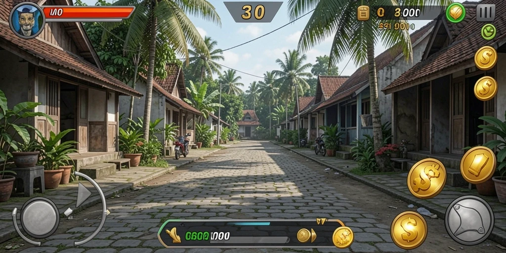 Suasana permainan yang mendebarkan dan seru.